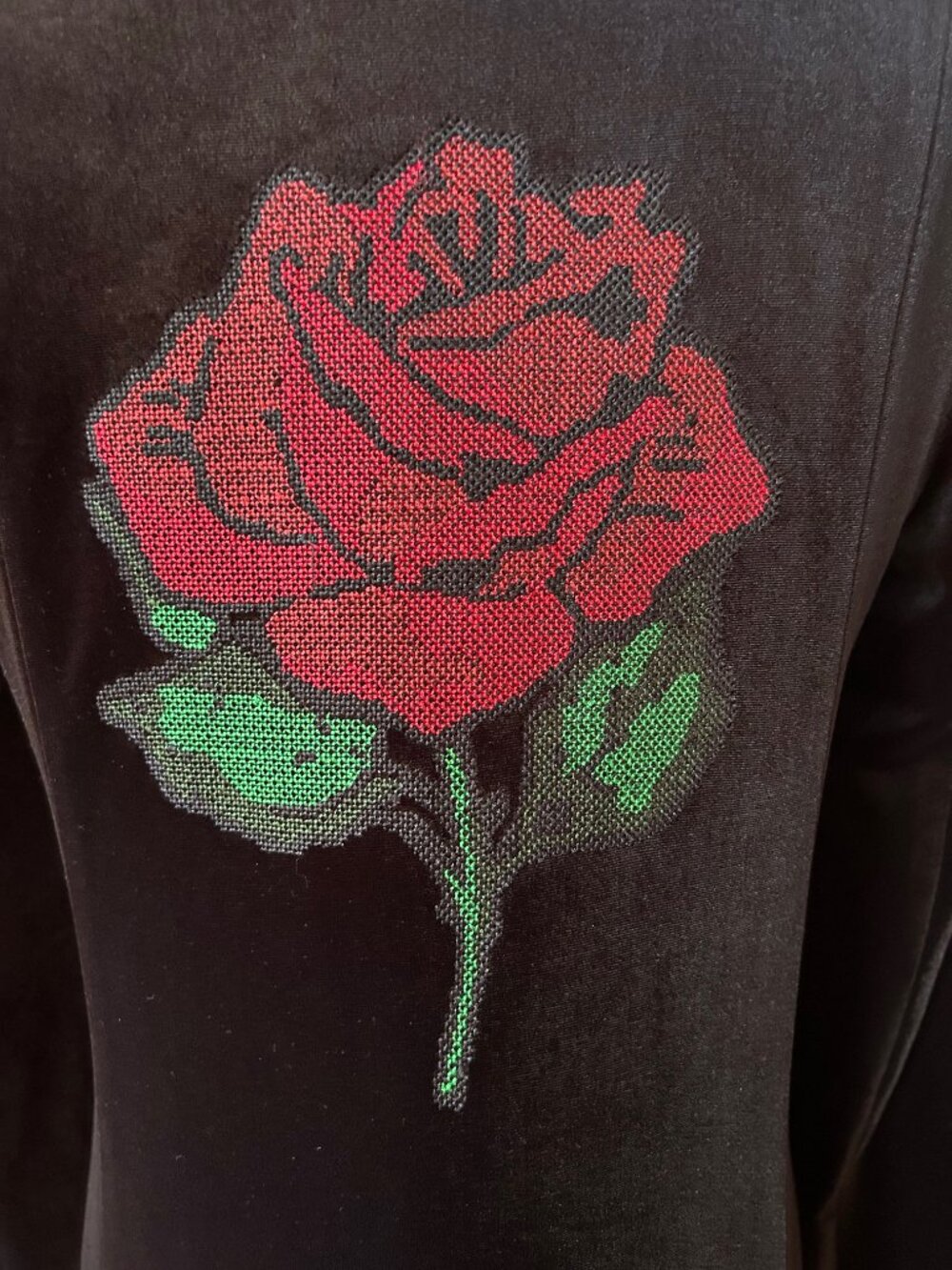 Vintage Betsey Johnson Rose Black Velvet Duster Coat - Picture 9 of 13